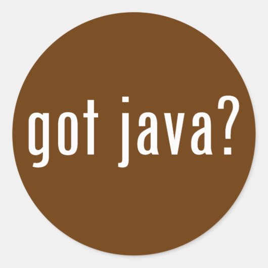 got java? runder aufkleber (Vorderseite)