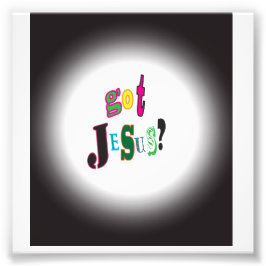 Got Jesus Black Oval Abstrakt Fotodruck