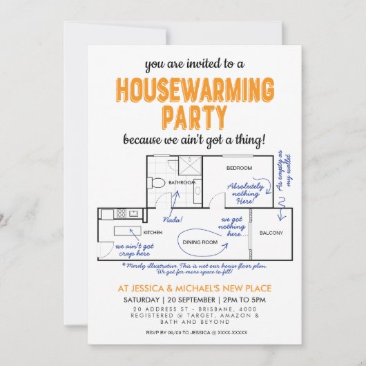 Got kein lustiges Party für die Hauswärmung Einladung (Vorderseite)