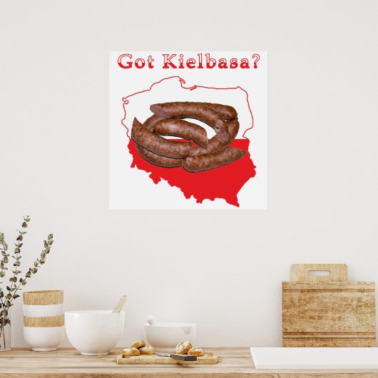 Got Kielbasa polnische Karte Poster (Küche)
