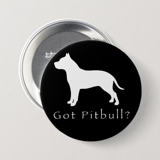 Got Knopf-Schwarzes Pitbull Button (Vorne & Hinten)