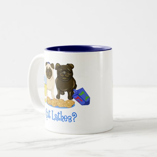 Got Latkes? Hanukkah Mops Tasse (Vorderseite Links)