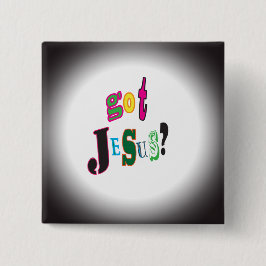 Got Lord God Black Oval Abstract Jesus-Christus Button