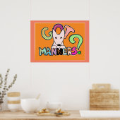 GOT MANNERS? English Bull Terrier pet art Poster (Küche)