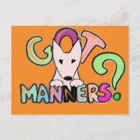 GOT MANNERS? English Bull Terrier pet art