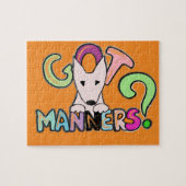GOT MANNERS? English Bull Terrier pet art Puzzle (Horizontal)