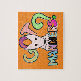 GOT MANNERS? English Bull Terrier pet art Puzzle
