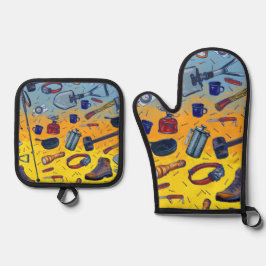 Got matches ombré All over print Ofenhandschuh & Topflappen-Set