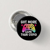 Got mehr Spiel als Cupid Valentine Video Game Button (Vorne & Hinten)