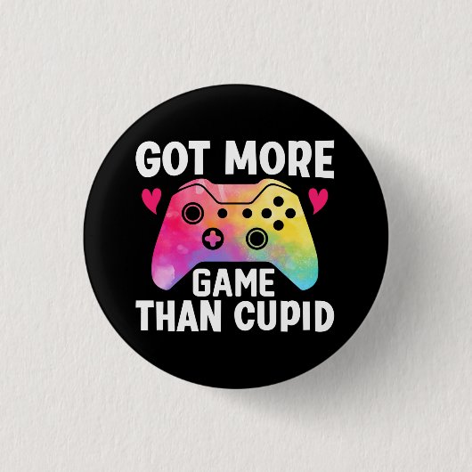 Got mehr Spiel als Cupid Valentine Video Game Button (Vorderseite)