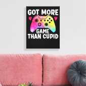 Got mehr Spiel als Cupid Valentine Video Game Leinwanddruck (Insitu (Wohnzimmer))