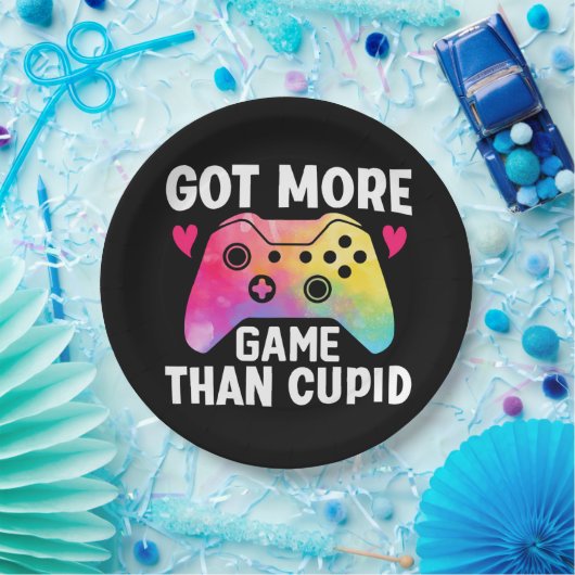 Got mehr Spiel als Cupid Valentine Video Game Pappteller (Party)