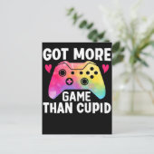 Got mehr Spiel als Cupid Valentine Video Game Postkarte (Stehend Vorderseite)