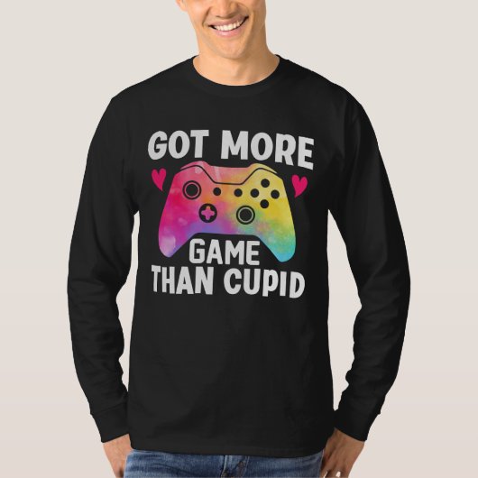 Got mehr Spiel als Cupid Valentine Video Game T-Shirt (Vorderseite)