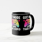 Got mehr Spiel als Cupid Valentine Video Game Tasse (VorderseiteRechts)