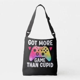Got mehr Spiel als Cupid Valentine Video Game Tragetaschen Mit Langen Trägern