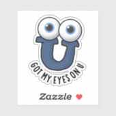 Got meine Augen auf U Funny Alphabet Puff Aufkleber (Blatt)