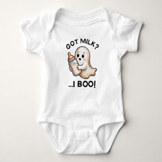 Got Milk I Boo Niedlich Ghost Halloween Baby Strampler (Vorderseite)