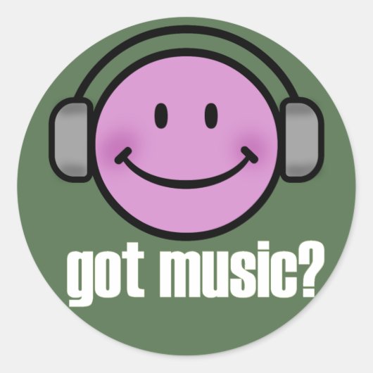 GOT MUSIK SMILE RUNDER AUFKLEBER (Vorderseite)