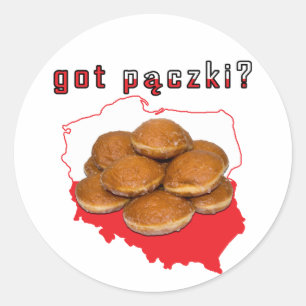 got Paczki? Polnische Karte Runder Aufkleber