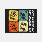 Got Ped By My Daughter Funny Retro Skiing Fleecedecke (Vorderseite (Horizontal))