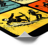 Got Ped By My Daughter Funny Retro Skiing Poster (Ecke)