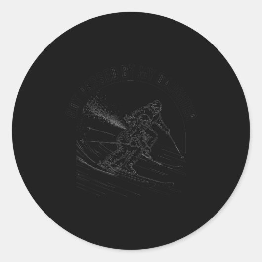 Got Ped By My Daughter Funny Skiing Runder Aufkleber (Vorderseite)