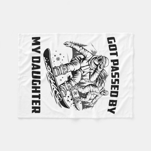 Got Ped By My Daughter Funny Skiing Ski Dad Winter Fleecedecke (Vorderseite (Horizontal))