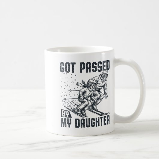 Got Ped By My Daughter Funny Skiing Ski Dad Winter Kaffeetasse (Rechts)