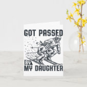 Got Ped By My Daughter Funny Skiing Ski Dad Winter Karte (Gelbe Blume)