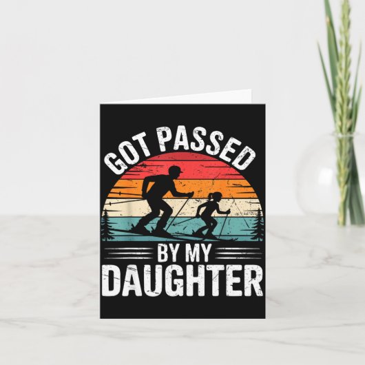 Got Ped By My Daughter Ski Dad Retro Snow Srts Des Karte (Vorderseite)