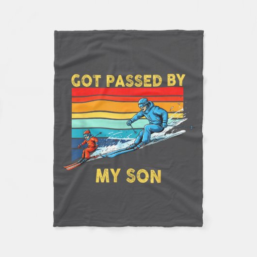 Got Ped By My Son Skiing Family Winter Srts Fun Re Fleecedecke (Vorderseite)