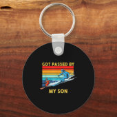 Got Ped By My Son Skiing Family Winter Srts Fun Re Schlüsselanhänger (Vorderseite)