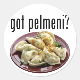 Got pelmeni? Пельмениесть? Runder Aufkleber