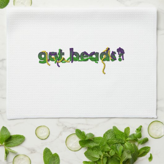 got Perlen? Mardi Gras Küchentuch (Gefaltet)