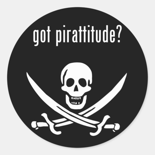 got pirtitude? runder aufkleber (Vorderseite)