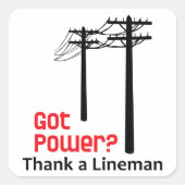 Got Power Quadratischer Aufkleber (Vorderseite)