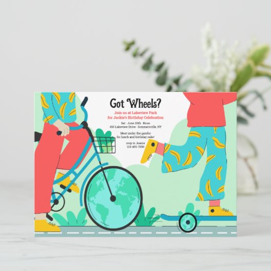 Got Räder Einladung (Stehend Vorderseite)