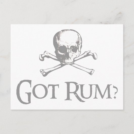 Got Rum Skull und Crossbones Postkarte (Vorderseite)