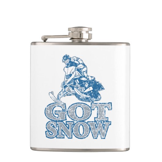 Got-Schnee-bedrückt-GreyBlu Flachmann (Vorderseite)