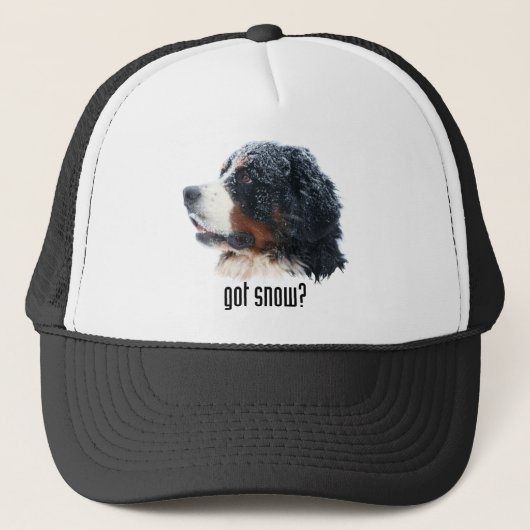 got Schnee? Bernese Hut Truckerkappe (Vorderseite)
