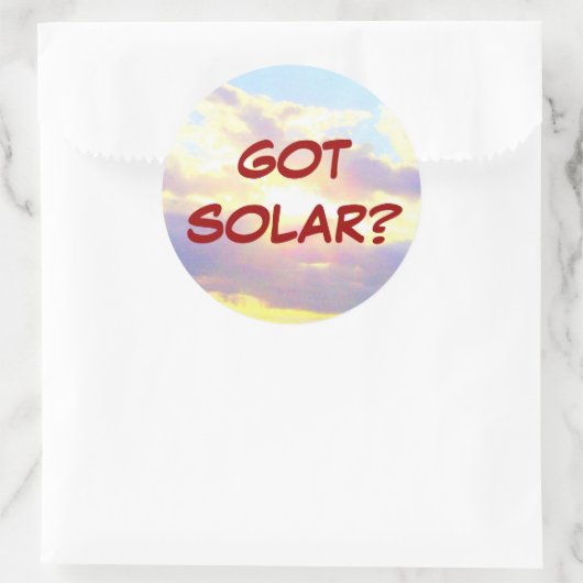 GOT SOLAR? RUNDER AUFKLEBER (Tasche)