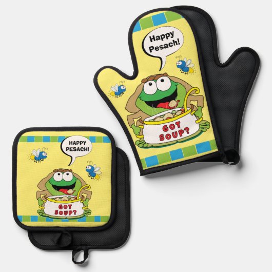 Got Soup Ofenhandschuh & Topflappen-Set (Vorderseite/Rückseite)