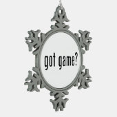 got Spiel? Schneeflocken Zinn-Ornament (Links)