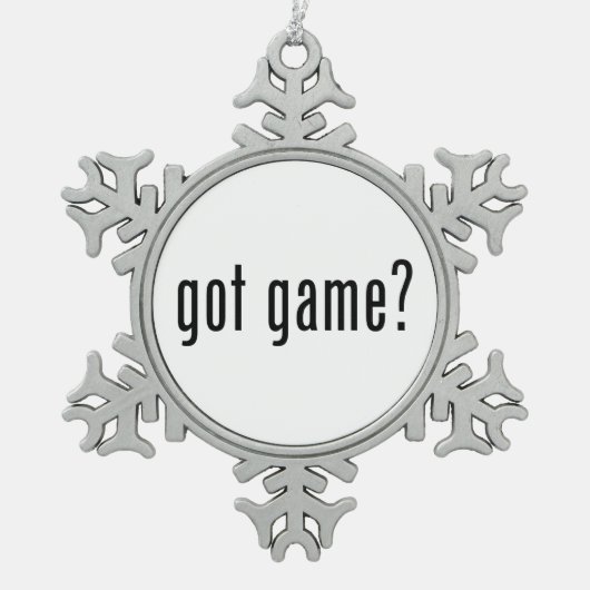 got Spiel? Schneeflocken Zinn-Ornament (Vorderseite)