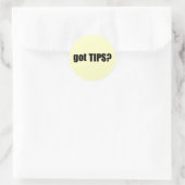 got TIPS? Runder Aufkleber (Tasche)