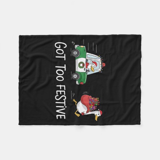 Got Too Festive Silly Goose Santa Christmas Lights Fleecedecke (Vorderseite (Horizontal))