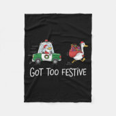 Got Too Festive Silly Goose Santa Christmas Lights Fleecedecke (Vorderseite)