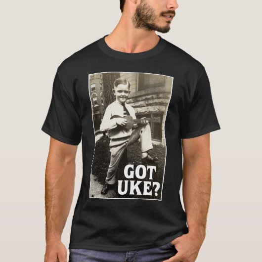 Got Uke? Dunkler kurzer T - Shirt die Hülse der (Vorderseite)