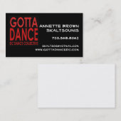 Got, um Geschäfts-Karte zu tanzen Visitenkarte (Vorne/Hinten)